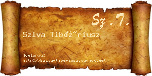 Sziva Tibériusz névjegykártya
